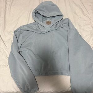 Harlow Light Blue Fleece-Lined Hoodie